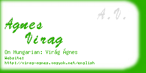 agnes virag business card